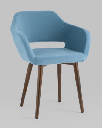 Стул с подлокотниками Саймон велюр Пыльно-голубой_1