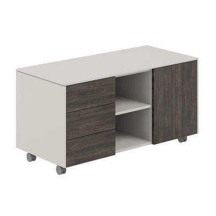 Тумба мобильная 3-секционная Atlas NZ-0223.GS.BT Серый камень Бренсон Трюфель_0