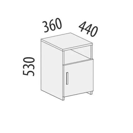 Тумба с дверью Альфа 64.44 Дуб Кронберг_1