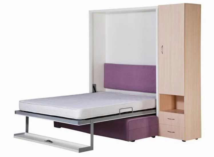 Шкаф-диван-кровать Смарт 1 3-в-1 правый 1400 Белая шагрень_2