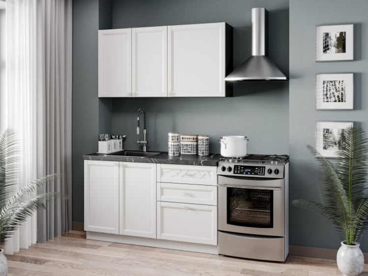 Кухонный гарнитур Джулия №5 Черный Белый_0