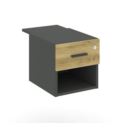 Тумба подвесная с ящиком и нишей CONCEPT CN.PT-005 B/W Дуб Винченцо Антрацит_0
