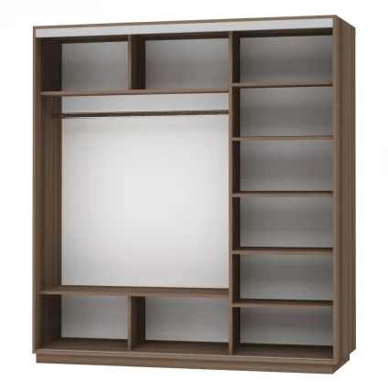 Шкаф-купе трехдверный Экспресс Трио Элемент 2100х2400х Ясень шимо тёмный / 2100х2400h_1