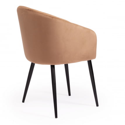 Кресло LA FONTAIN (mod. 004) вельвет/металл, 60 х 57 х 84 см , коричневый (HLR11)/черный_2