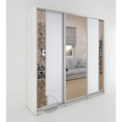 Шкаф-купе 3-х дверный Акцент-Вера КС 2400х600  Выбеленное дерево_1