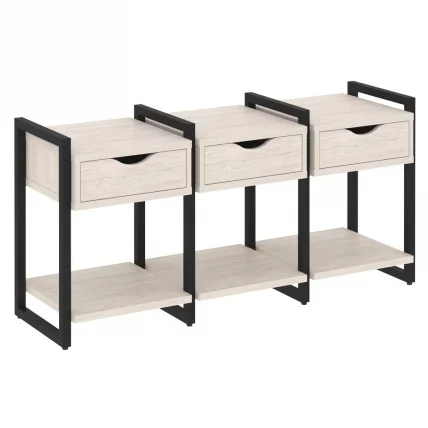 Тумба на регулируемых опорах наборная. Вариант №4 LOFT VR.L-TN-4.O Металл черный Денвер светлый_0