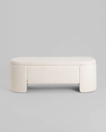 Банкетка Taks с местом для хранения букле белый_4