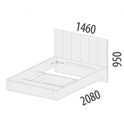 Кровать Кашемир 900.02 Дуб Кронберг_3