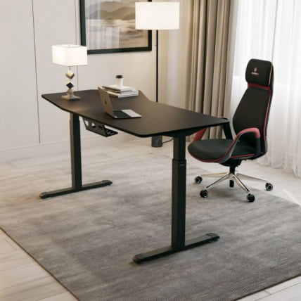 Стол компьютерный с электроприводом Eureka ERK-EDI-HTG-SW (Heptagon), копченое дерево_5