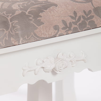 Туалетный столик с зеркалом и табуретом Secret De Maison GAUDE (mod. TT-DT003) МДФ+Павловния, 75*40*145, Белый (White)_9