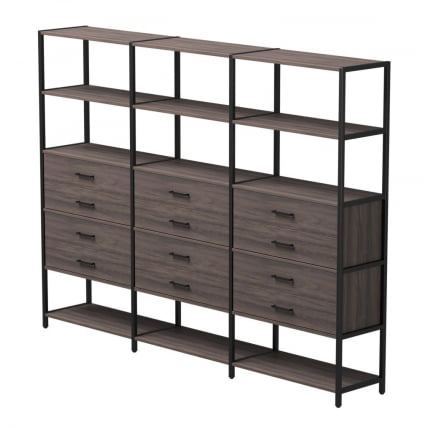 Набор стеллажных систем Everprof EVO №10 Дуб Пасадена Черный_0