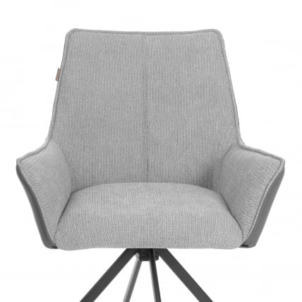 Кресло Murano/Мурано опора 360, велюр/букле (HYP)/Экокожа, светло-серый/графит_5