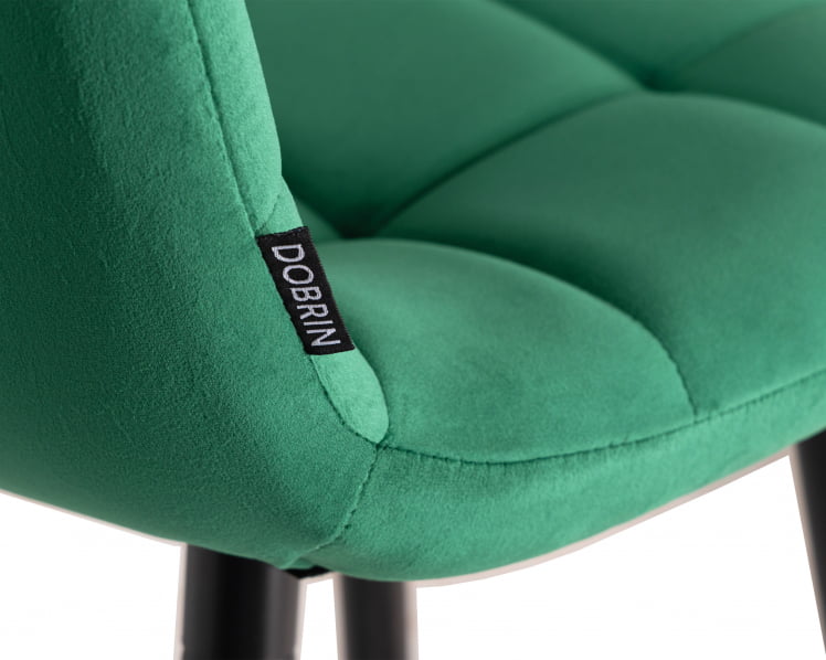 Стул полубарный DOBRIN OLIVIA (черные матовые ножки, зелёный велюр (108-64))_7