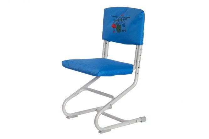 Чехол для стула Замша Голубая_1