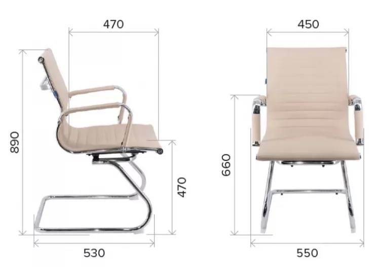 Кресло для посетителей Leo CF экокожа Черный_4