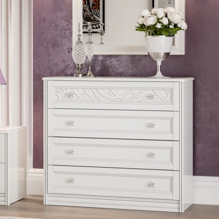 Комод с 4 ящиками Джулия ЛД 695.040.000 Белый_4