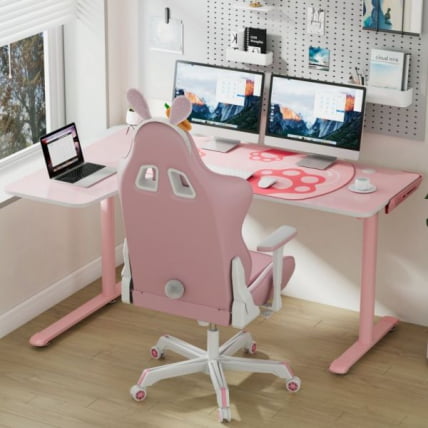 Стол письменный (для компьютера) угловой EUREKA ERK-L60R-PK-V2 (правый), розовый_10