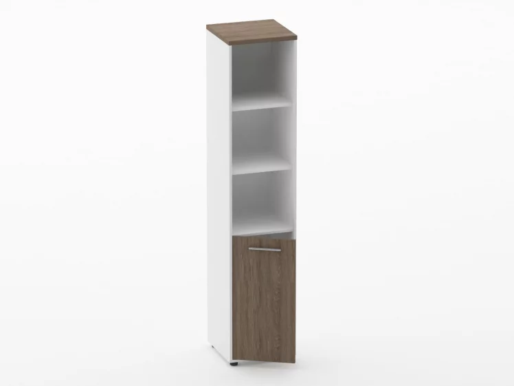 Шкаф 4 узкий верх открытый, низ закрытый Deka 10.19.11Л Дуб Верцаска/Белый_1
