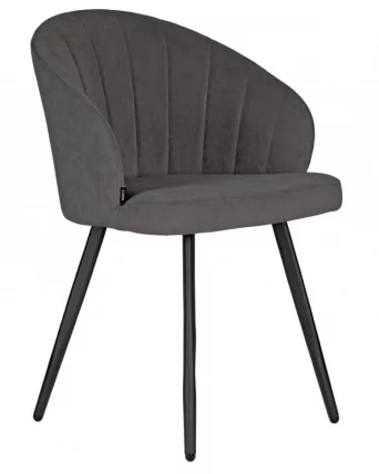 Стул обеденный DOBRIN NAOMI (ЭМАЛЬ ЧЕРНЫЙ МУАР велюр Catania Chocolate)_1