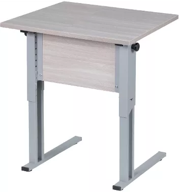 Парта одноместная рост 3-7 прямые углы Ясень Шимо светлый/Металл Серый_0