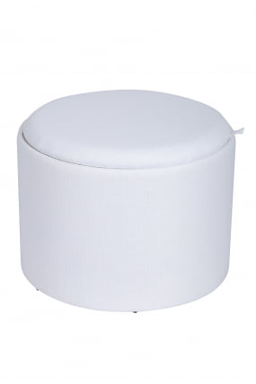 Пуф-столик с ящиком Хюгге L рогожка Белый_0