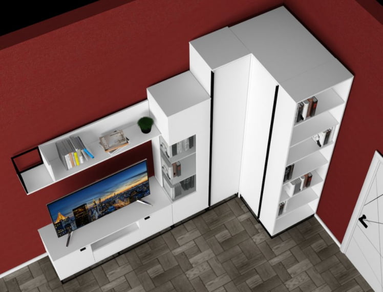 Полка навесная City средняя белый_4