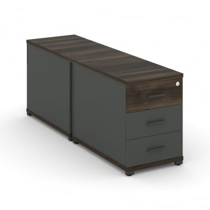 Тумба двухсторонняя опорная приставная с 3-мя ящиками CONCEPT CN.DTGO-001 B/W Дуб Мали Антрацит_0