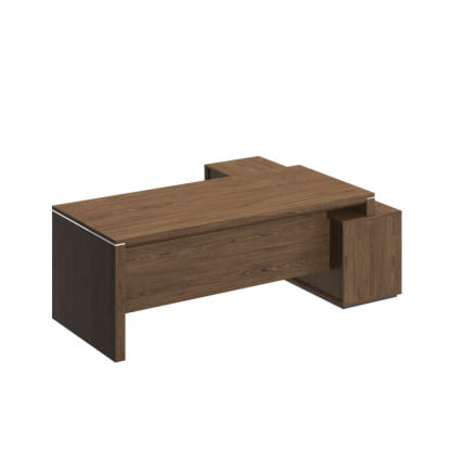 Стол руководителя левый на опорной тумбе VELAR ВЛ 138 ДТ Дуб табачный_1