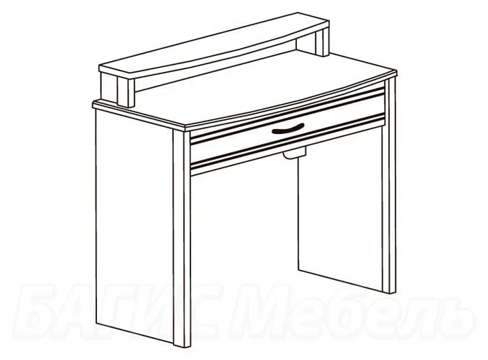 Стол туалетный Флоренция 673  Дуб гарвард_1