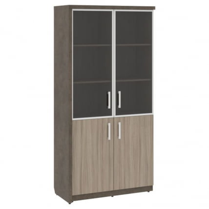 Шкаф комбинированный левый WOOD&STONE СФ-534893 Бетон Чикаго темный Дрифтвуд_0