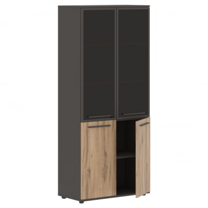 Шкаф комбинированный  с дверьми в металлической раме EDIS EHCS 85.7 Дуб Денвер светлый Мокко Мокко_1