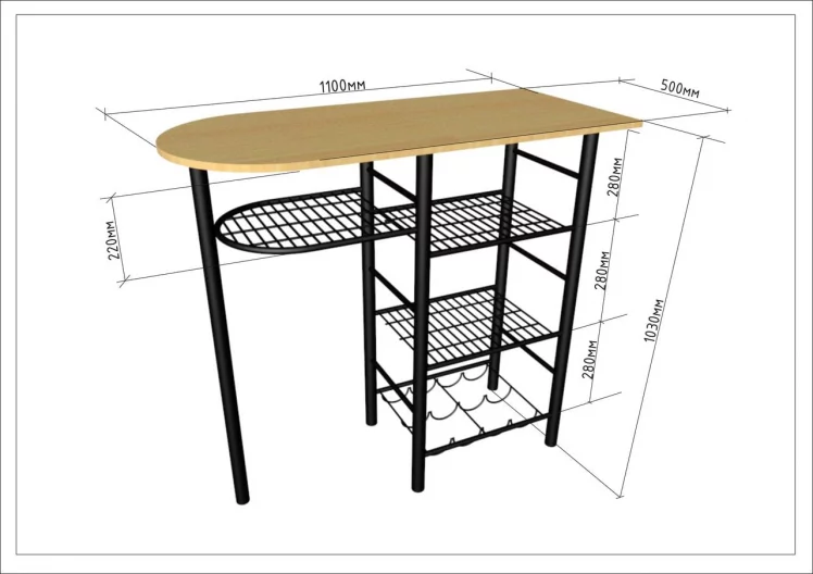 Металлокаркас для БС БАРС черный_0