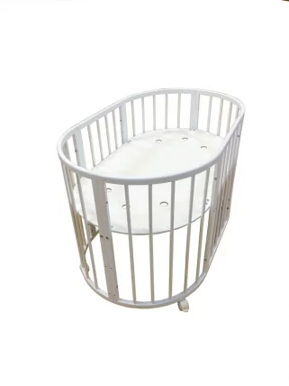 Кровать-трансформер с двумя матрасами Merry Happy Mini матовая Белая_0