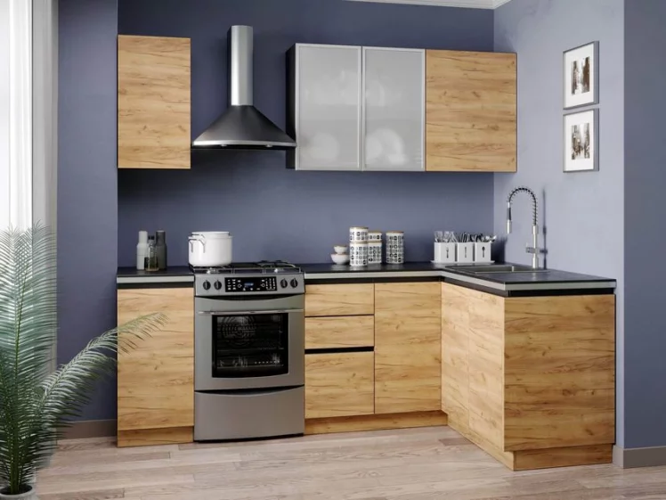 Шкаф кухонный 800 со стеклом Шервуд ЛД 281.361.000.030 Черный_2