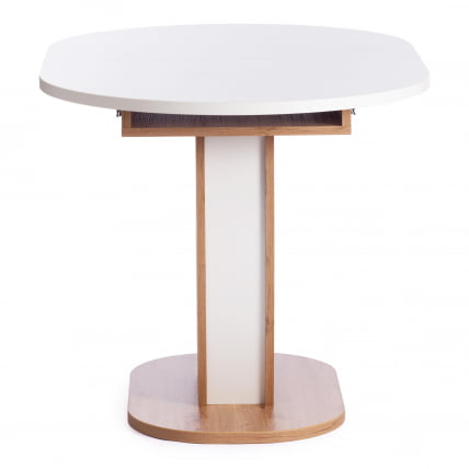 Стол обеденный SATURN ЛДСП, 120-160x80x75,5 см, Дуб Артисан/Белый_2