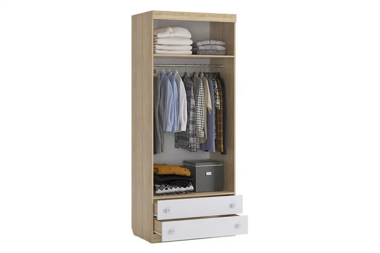 Шкаф комбинированный (с ящ. 2-створчатый) Форсаж MKF-01 Дуб сонома/белый_1