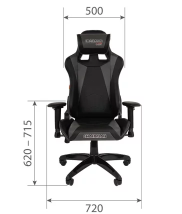 Кресло геймерское CHAIRMAN GAME 44 Черный-оранжевый_3