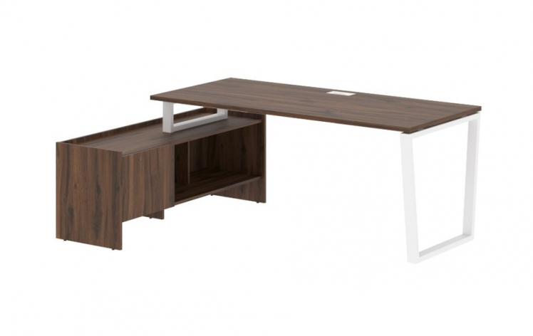 Стол с тумбой EDIS EVCT 19814 Дуб Денвер темный Белый_0