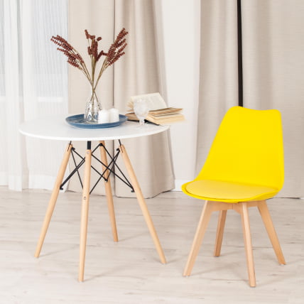 Стул TULIP (mod. 73) / 1 шт. в упаковке дерево/пластик/ПУ, 48.5*52.5*83cм, желтый_10
