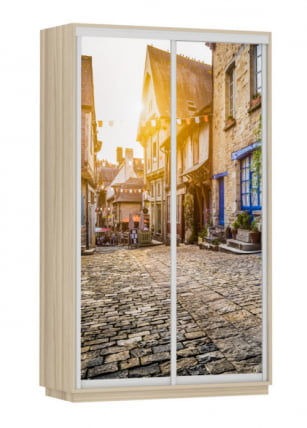 Шкаф-купе двухдверный Экспресс Дуо 1200х2200h Улица/Ясень шимо светлый_0