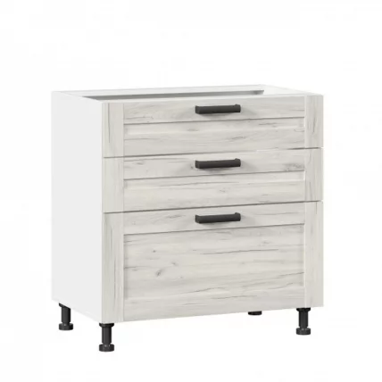 Тумба кухонная 800 с 3 ящиками (4) Винченца ЛД 234.160.000.012 Белый Дуб Крафт белый_0