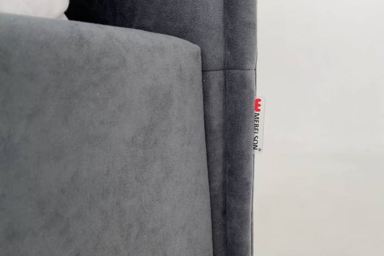 Кровать 0.9 Бест (Тахта) КМ.T-15 графит (велюр)_2