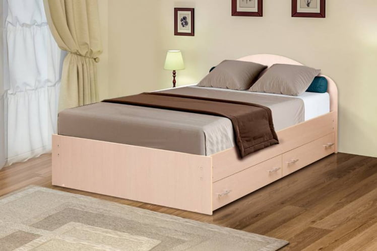 Кровать с ящиками на уголках №3 ЛДСП 1800*2000 Ясень Шимо темный_0