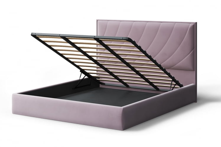 Кровать СОФИЯ 2000*1600мм (без опор), велюр NEO 15 (лиловый), (б/основания, б/матраса)_2