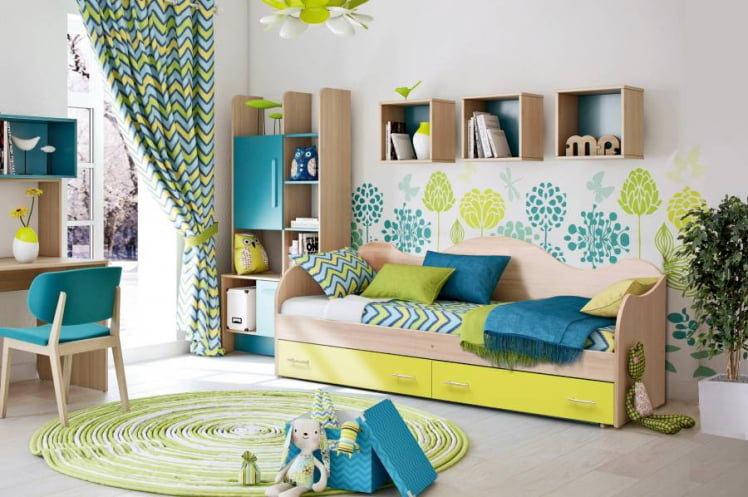 Кровать Софа №5 800*2000 Каштан Львов/Лайм_0