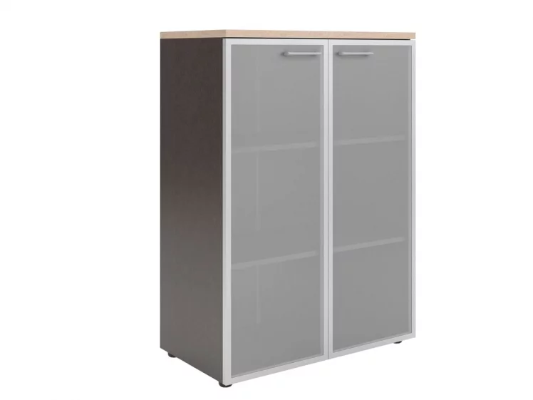 Шкаф со стеклянными дверьми в алюминиевой рамке с топом XMC 85.7 Бук Тиара/Рено_0