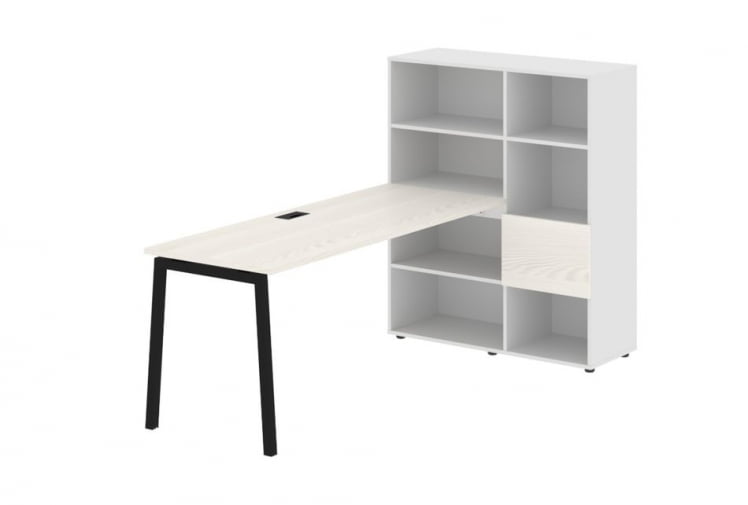 Рабочая станция EDIS ELRST 1117 Ясень Траун Черный Белый_0