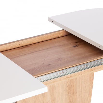 Стол обеденный SATURN ЛДСП, 120-160x80x75,5 см, Дуб Артисан/Белый_10