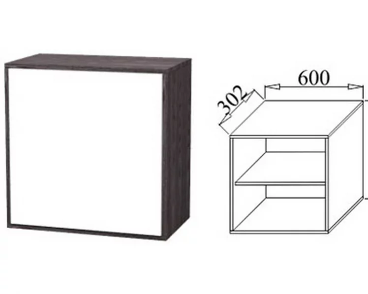 Шкаф навесной Куб К06 Белый софт Дуб ирландский_1