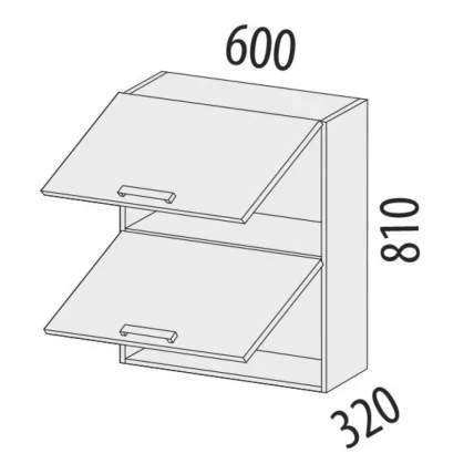 Шкаф кухонный (с системой плавного закрывания) Графит 74.96.1 Сосна Астрид /Ваниль/Графит_6